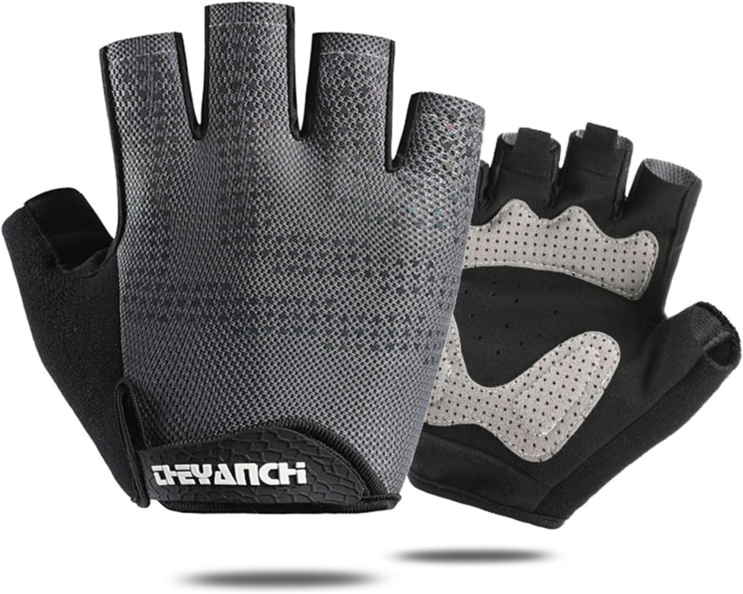 Gray Half Finger Workout Gloves (XL) U30361