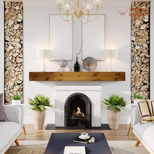 72 Inch Rustic Charcoal Gray Floating Fireplace Mantel Wood Shelf Y69968