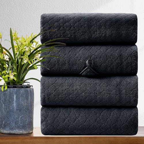 Extra Large Bath Towel Sets of 8, 2 Oversized Bath Towels, 2 Hand Towels, 4 Washcloths, 600GSM Soft Microfiber Quick Dry Highly Absorbent Bath Towels Sheets (Violet) L716228