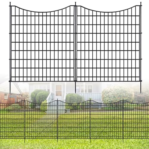 18 Panels No Dig Decorative Fence with Gate, 33 in(H) X 40.5 ft(L) Rustproof Metal Wire Edging Border L6662