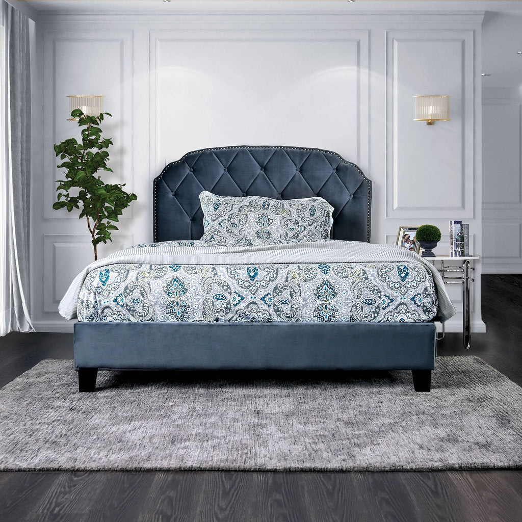 Queen Serena Tufted Upholstered Bed Gray L44938