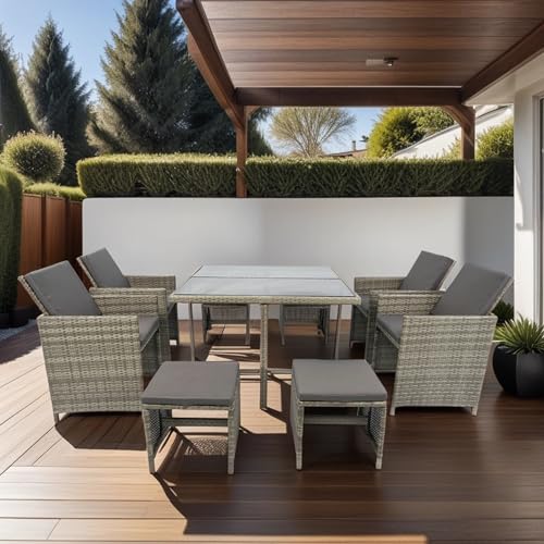 5 Piece PE Rattan Outdoor Sectional Furniture Set with Cushions and Coffee Table S6176