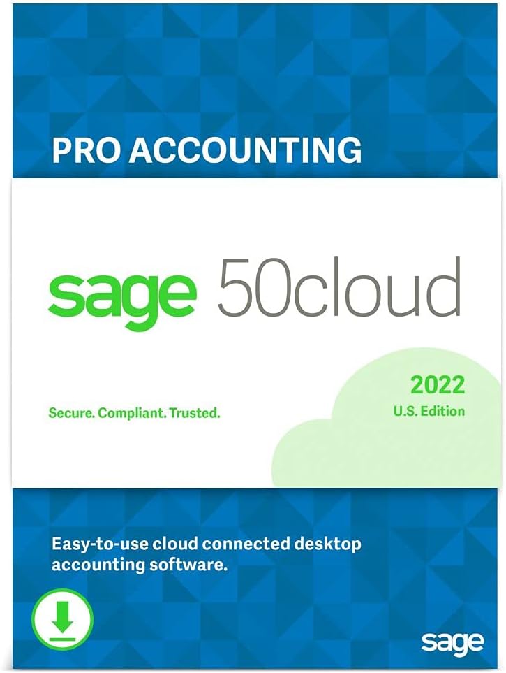 Sage 50cloud Premium Accounting 2022 U.S. 2-User One Year Subscription Cloud Connected Accounting Software C642
