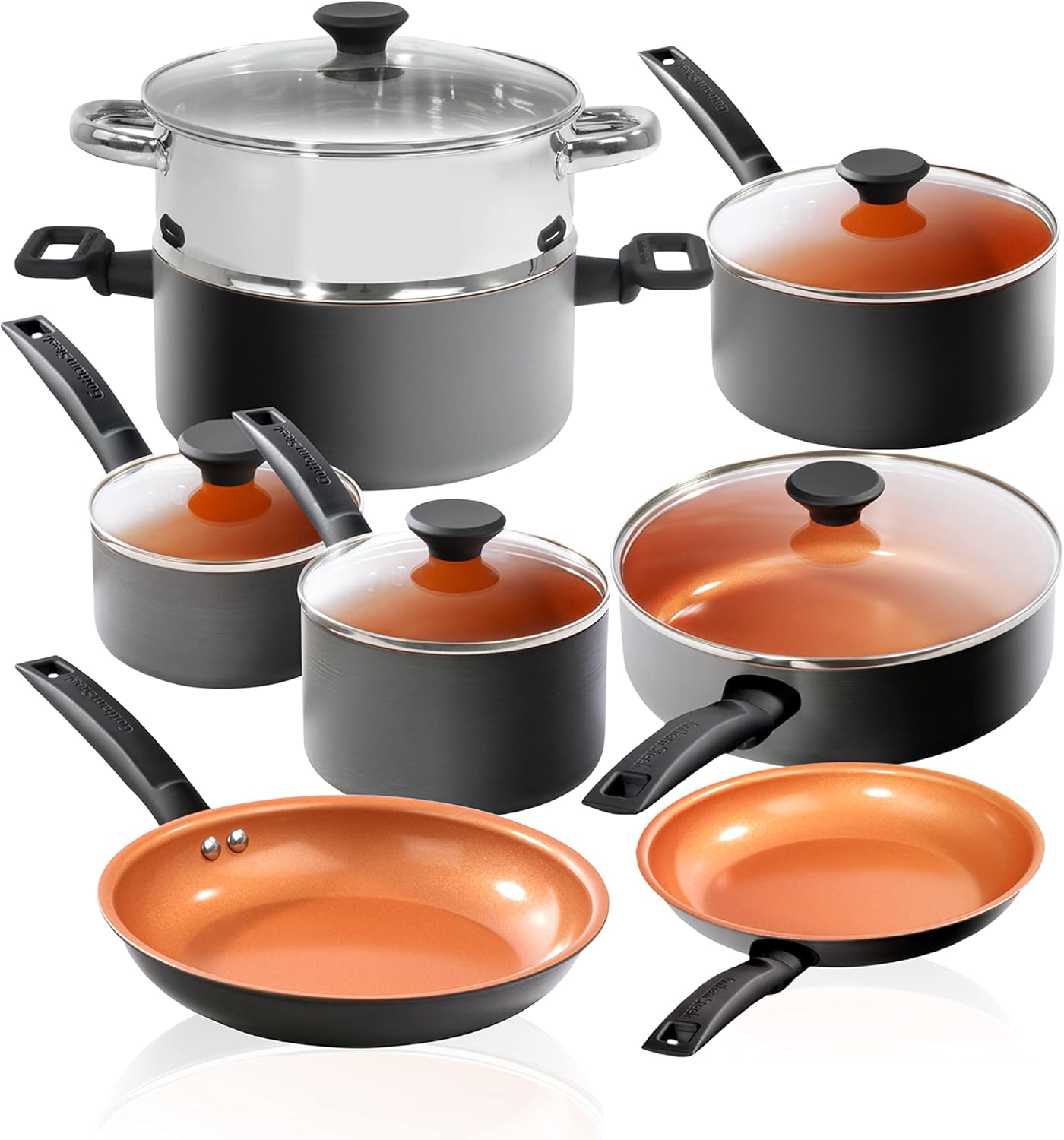 13 Piece Non Stick Hard Anodized Ceramic Cookware Set Z564
