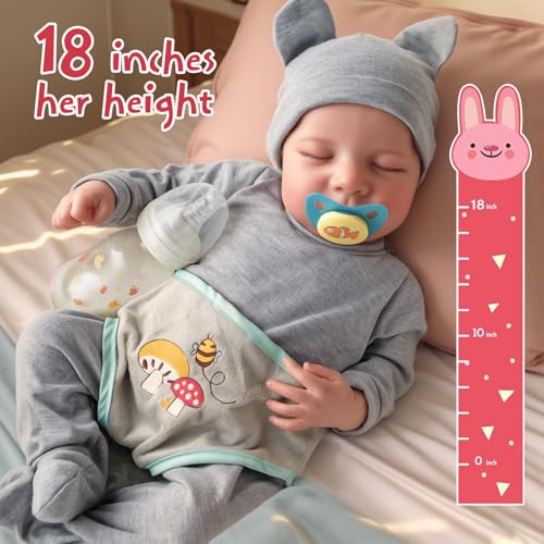 17 Inch Silicone Realistic Reborn Baby Doll with Feeding Kit K49223
