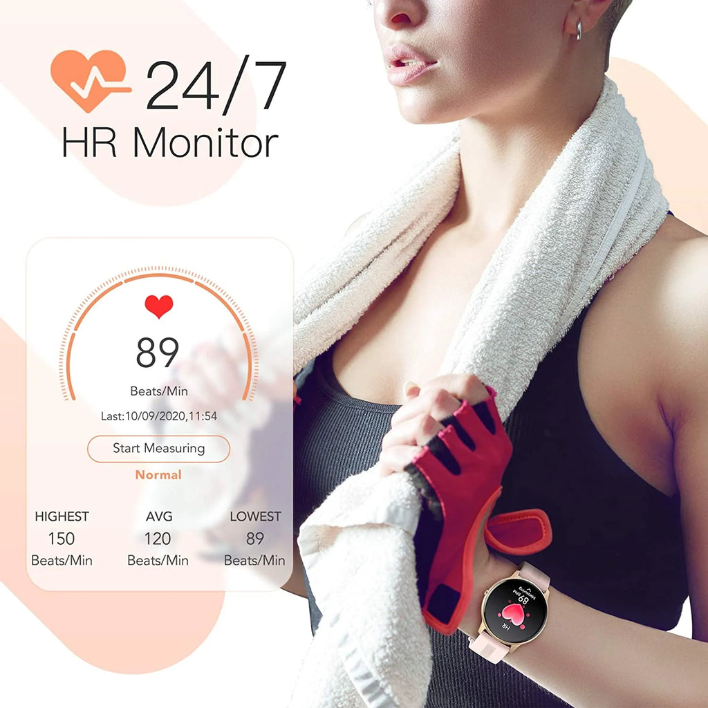 Smart Watch 1.3'' Full Touch Fitness Tracker IP68 Waterproof Bluetooth Round Sports Smartwatch with Heart Rate Monitor T2277