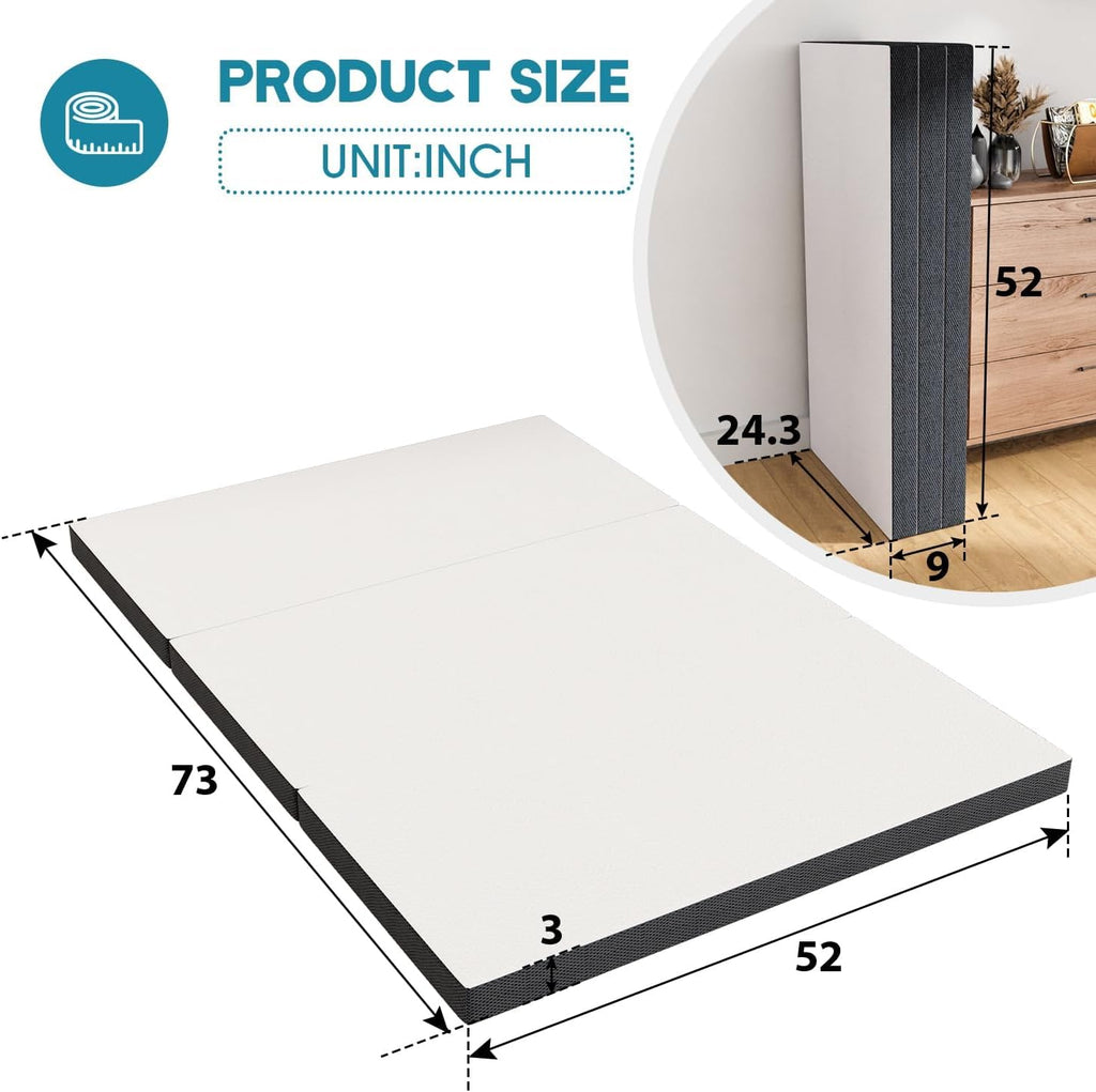 3 Inch Full Trifold Mattress with Washable Cover J6735