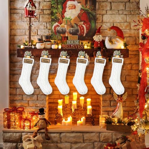 6 Pack 18in Large Knitted Christmas Stocking Set V340
