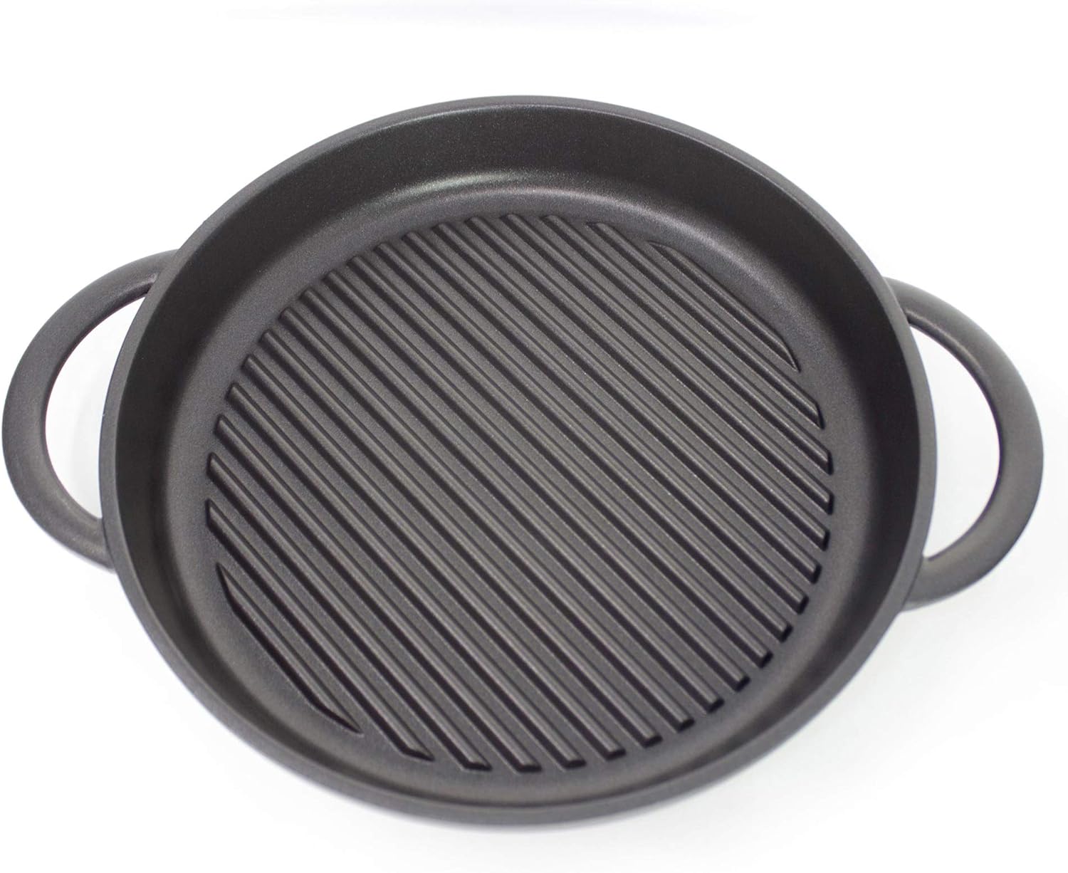 Cast Aluminium Griddle Pan with Glass Lid, 10.6 Diameter, Non-Stick E6867