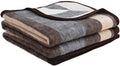 Beige/Brown/Gray Full/Queen Alpaca Sheep Wool Blanket T499