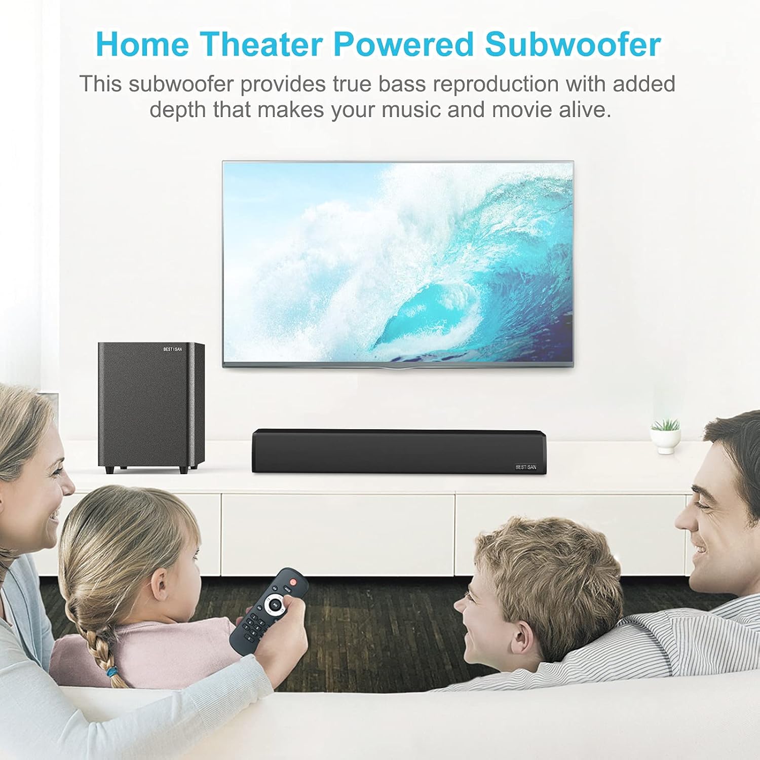 Powered Subwoofer, Compact Size, Black E8374