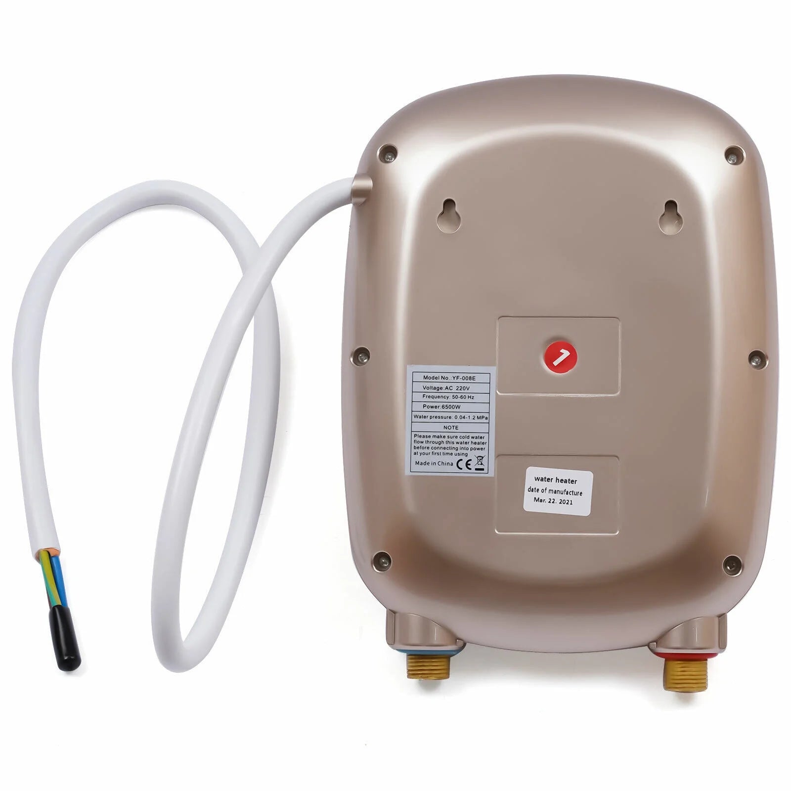 6500W Electric Tankless Water Heater 220V Gold E6851
