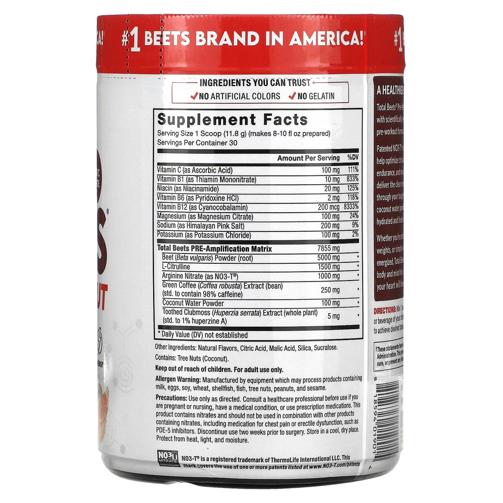 Total Beets Pre-Workout Powder, Watermelon, 30 Servings Z46330