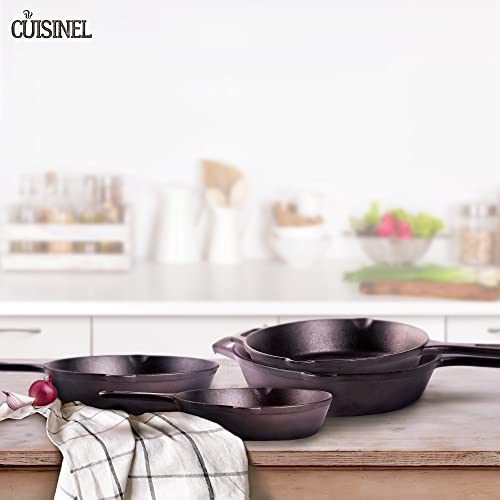 Cast Iron Grill Pan Square 10.5-Inch Pre-Seasoned Skillet with Glass Lid D378