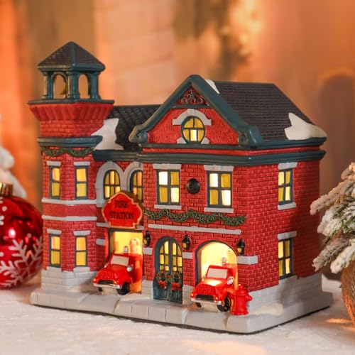Christmas Ceramic Post Office Decoration with Lights G1105