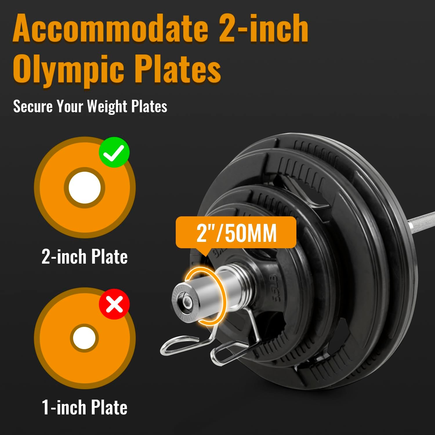 7Ft Olympic Barbell: Solid Chrome Bar, 2Inch Diameter, 700lbs Capacity A1835