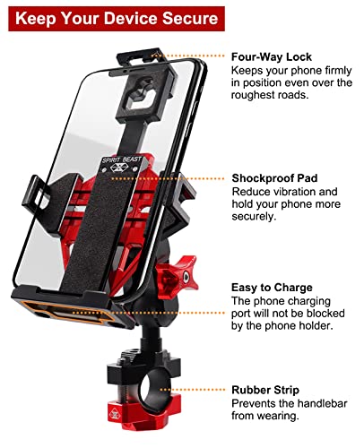 Metal Phone Mount for Motorcycle Handlebars with Camera Mount W9499