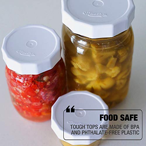 White Plastic Mason Jar Lids A16846