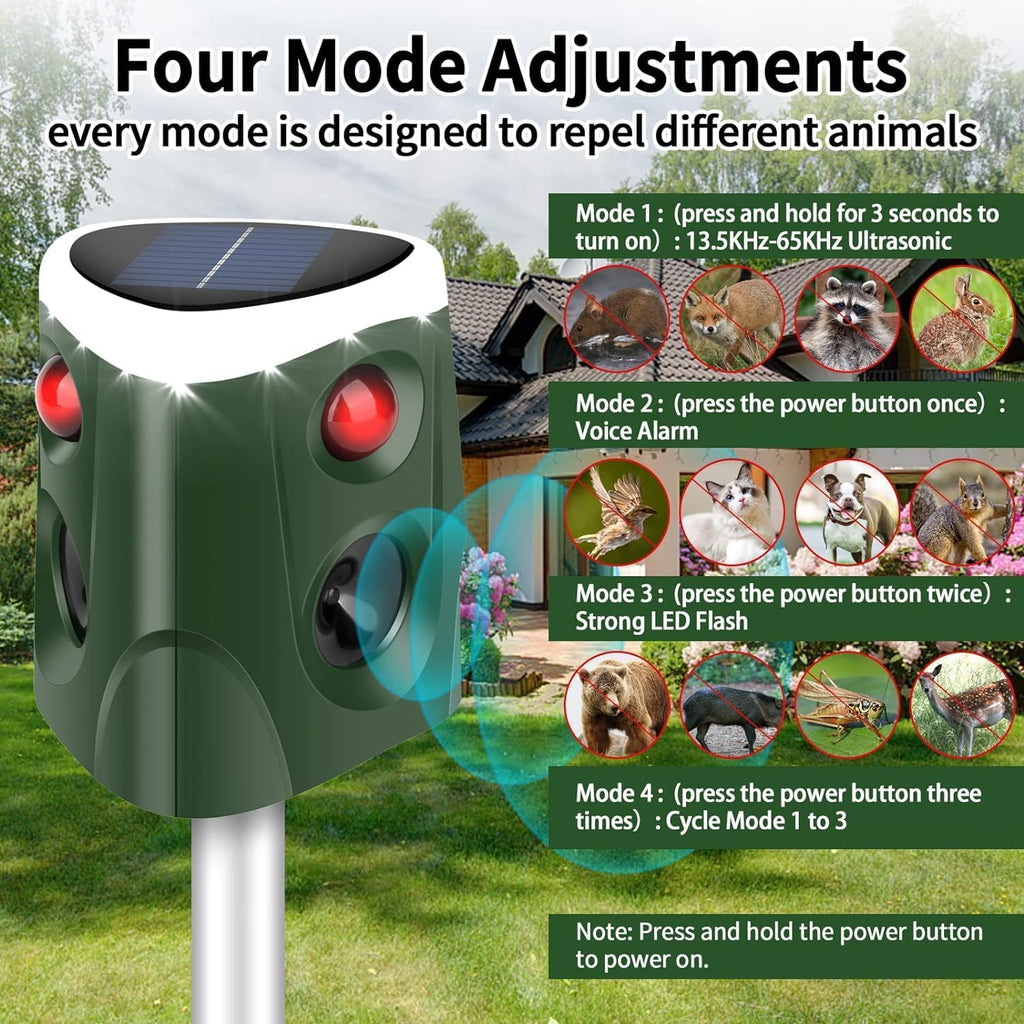 Solar Ultrasonic Animal Repellent with Motion Sensor F61244