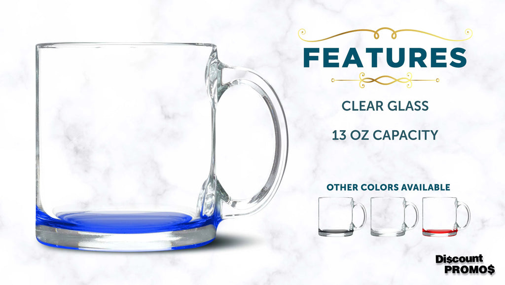 Clear Glass Coffee Mugs 13 oz. Set of 10 V5427