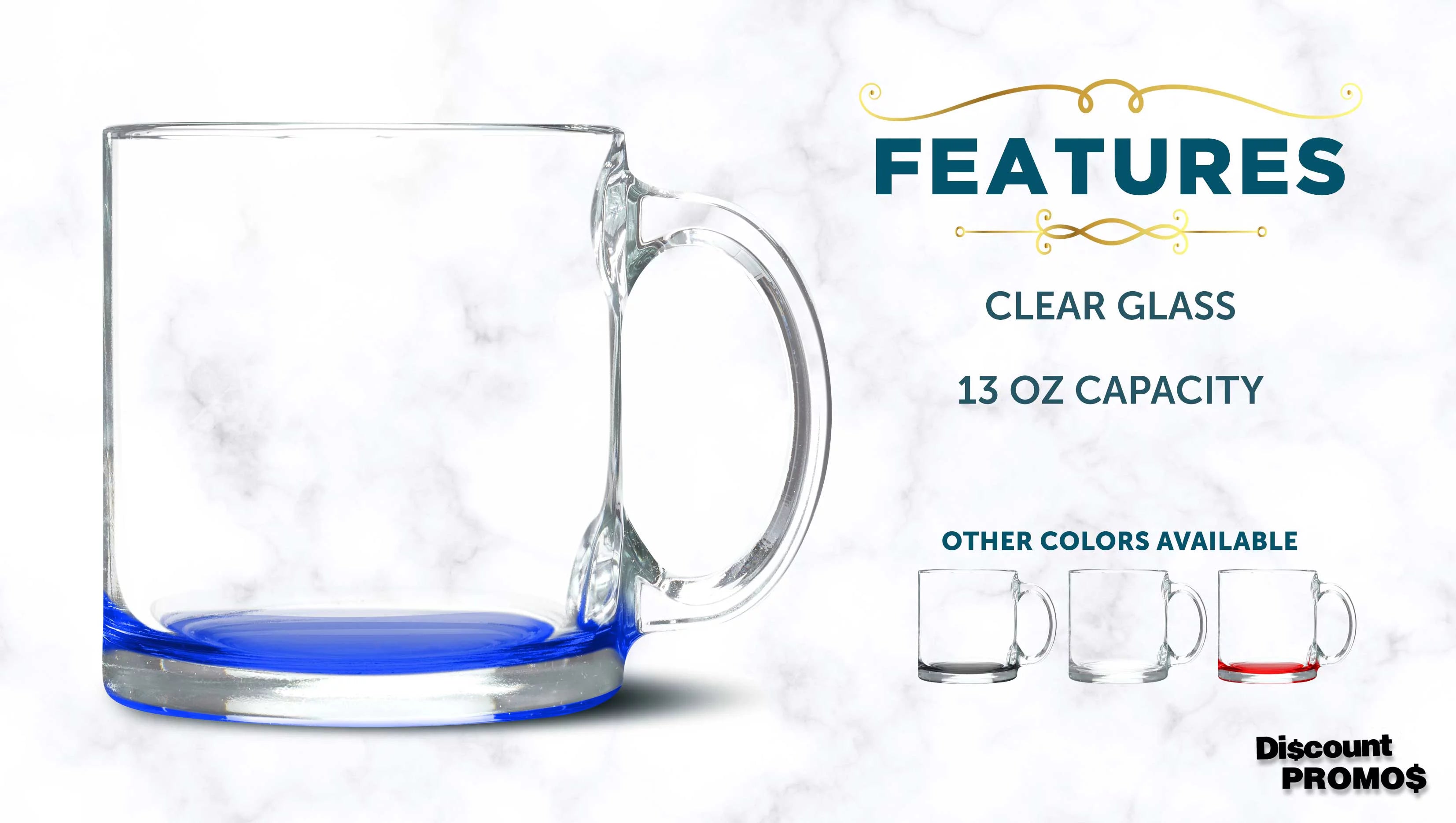 Clear Glass Coffee Mugs 13 oz. Set of 10 V5427