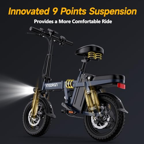 20MPH Dual-Seat Folding Electric Bike with 499Wh Removable Battery K9775
