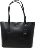 Black Leather Tote Shoulder Bag V5622