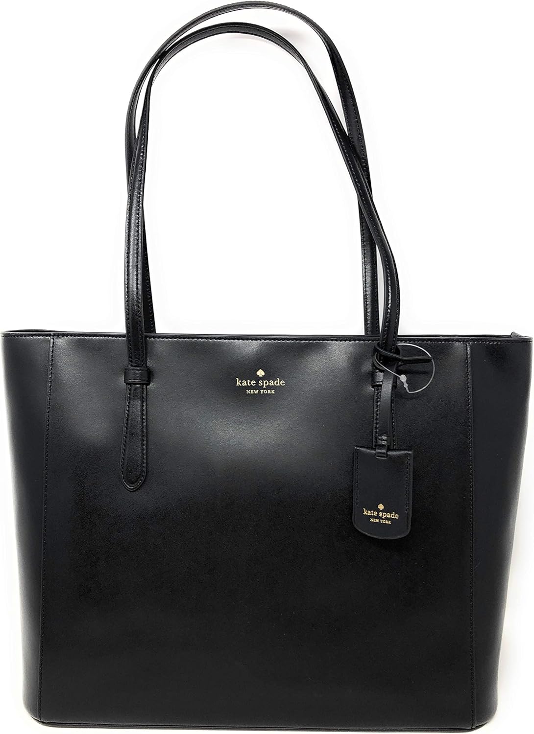 Black Leather Tote Shoulder Bag V5622