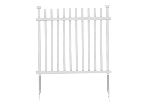 White No Dig Vinyl Fence 44" W x 41" H V226909
