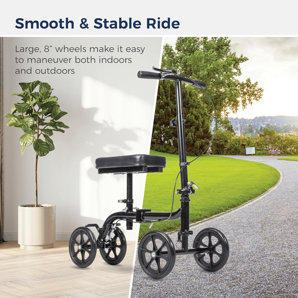 Black Steerable Folding Knee Scooter L523330