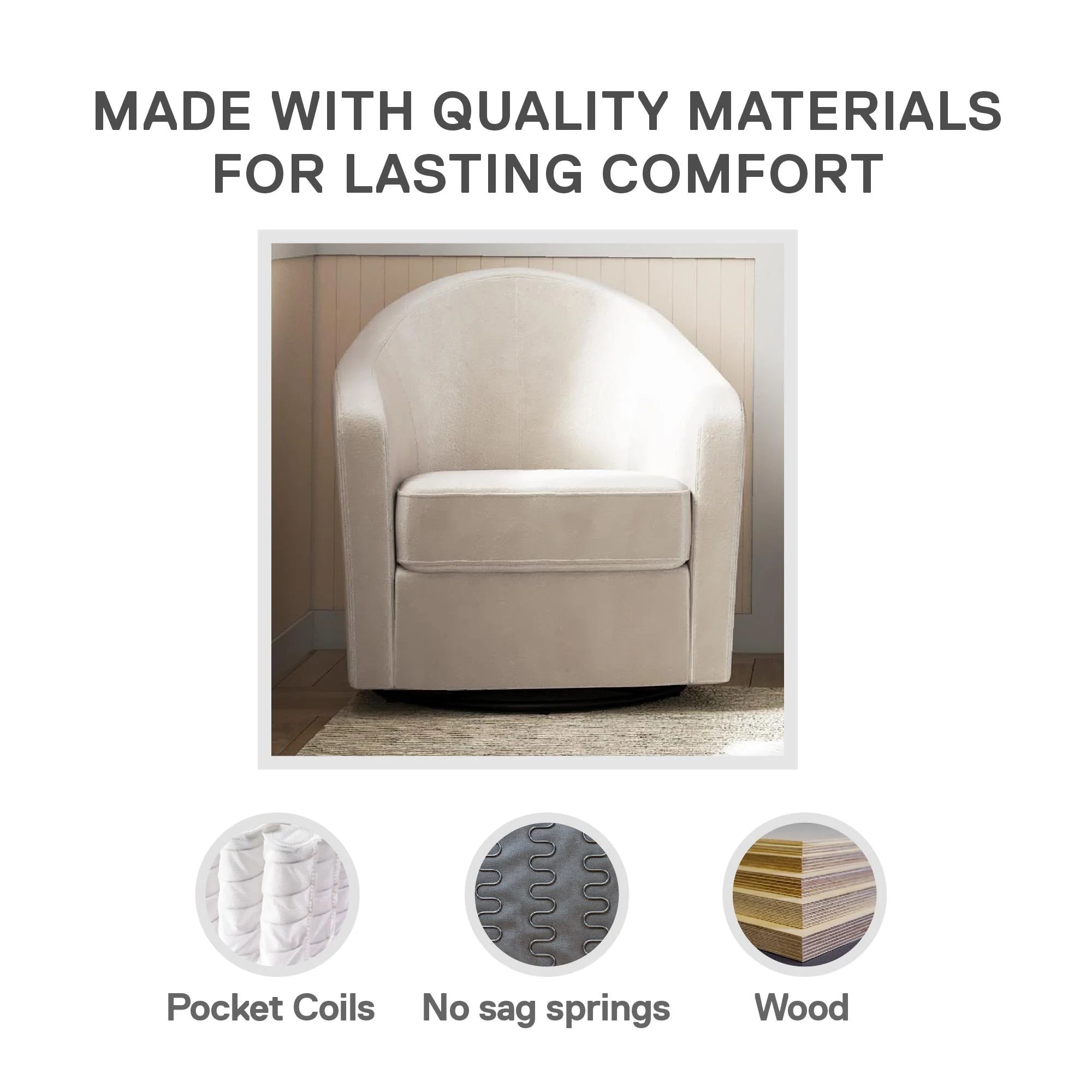 Ivory Velvet Curved Accent Chair S3584