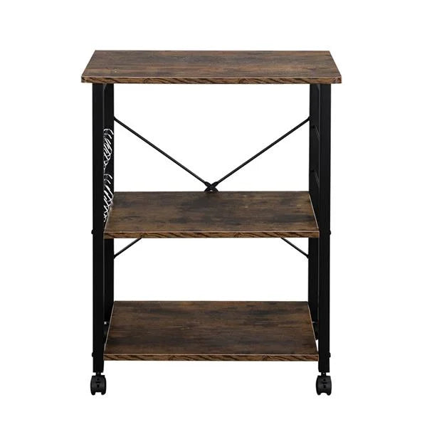 3-Tier Kitchen Utility Microwave Oven Stand Storage Cart Shelf Black Metal Frame C3624