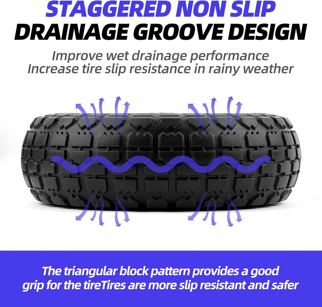 10" Flat-Free Black Replacement Tires 4 Pack C280