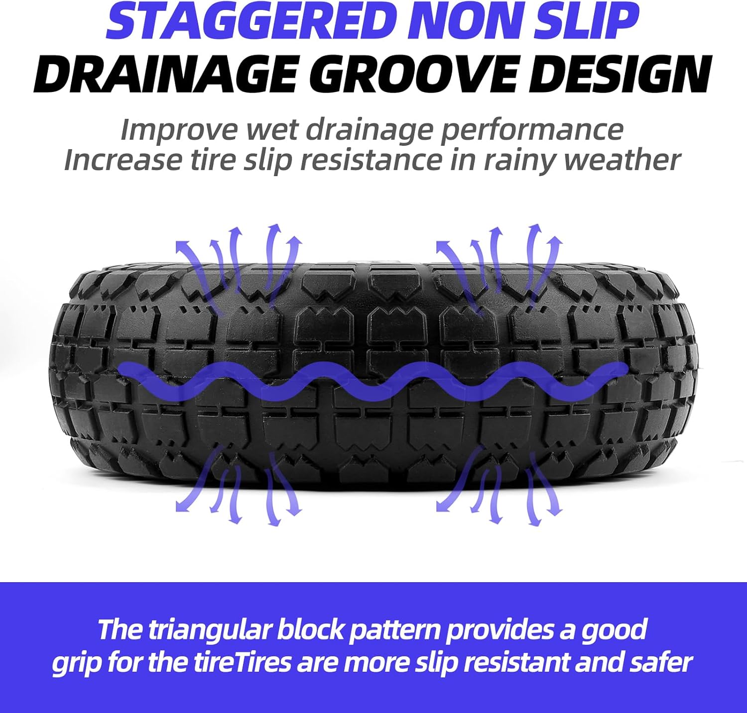 10" Flat-Free Black Replacement Tires 4 Pack C280