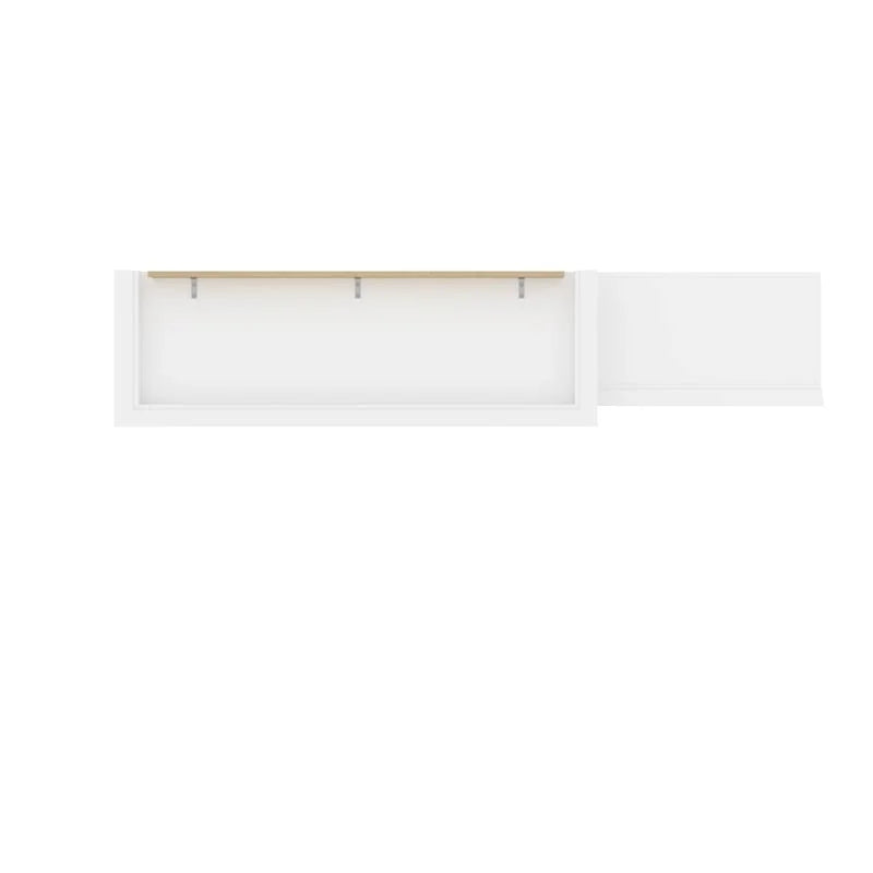 White Wood Queen Murphy Bed with Drawers A632006
