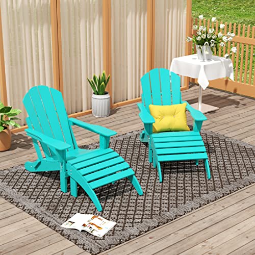 Teak Adirondack Chair Ottoman Set of 2 PCS F459995