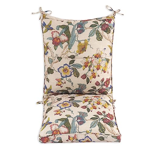 44 x21x4.5 inch Khaki Floral Essence Outdoor Dining Chair Cushions Set of 4 U747