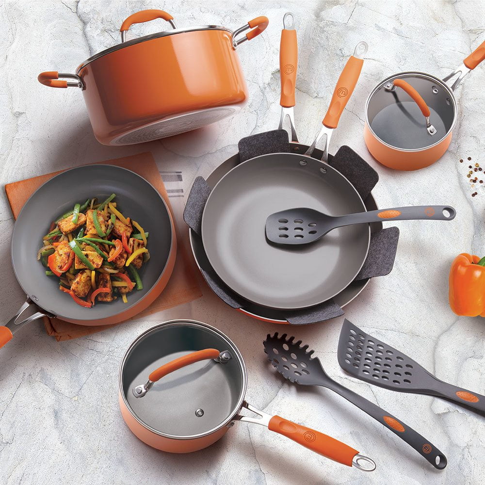 15 Pieces Orange Cookware Set T57605