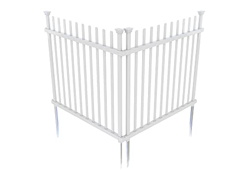 White No Dig Vinyl Fence 44" W x 41" H V226909