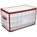 64 Compartment Zippered Christmas Ornament Box with Handles Q5692