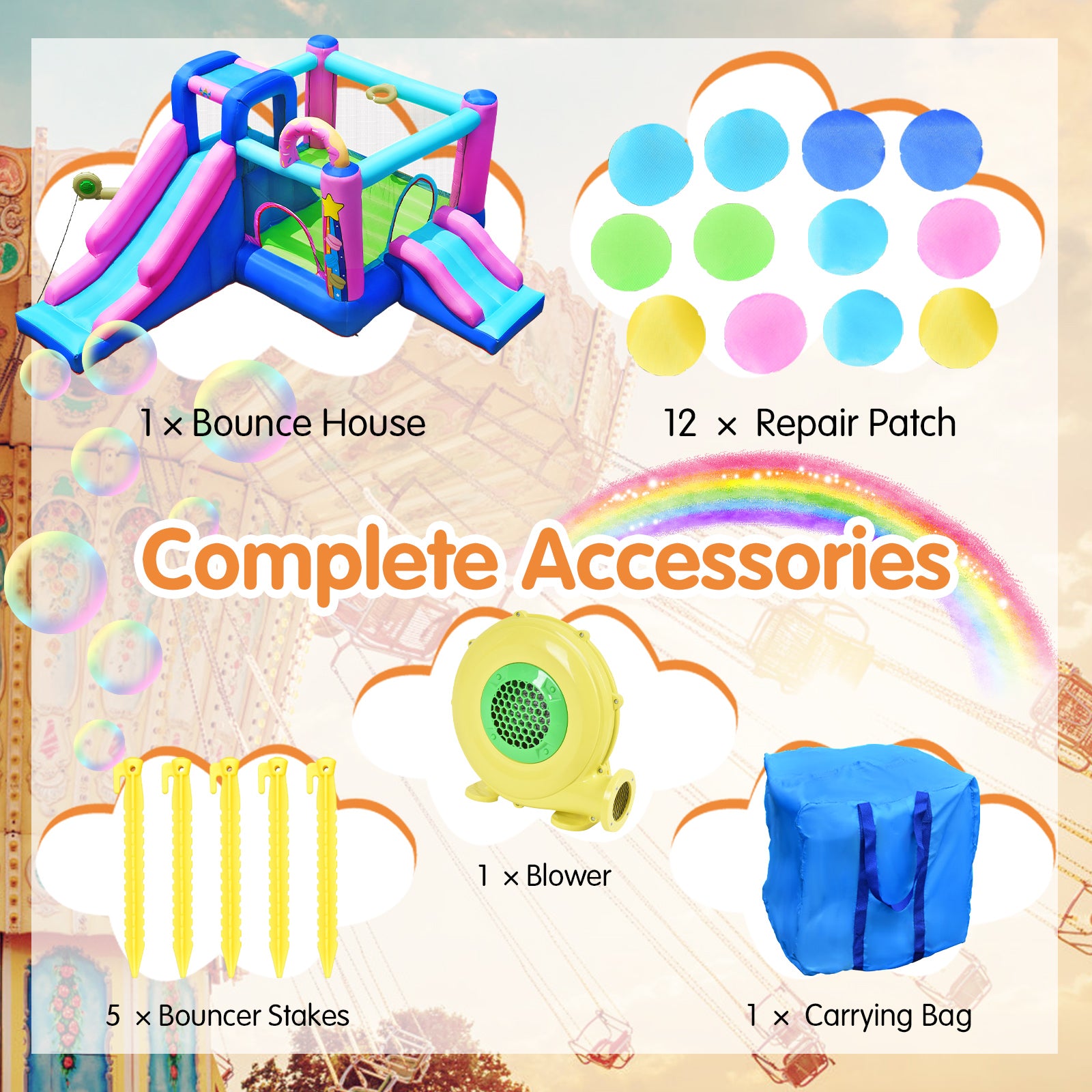 Inflatable Bounce Castle with Dual Slides K65511