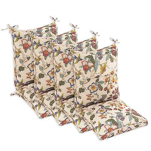 44 x21x4.5 inch Khaki Floral Essence Outdoor Dining Chair Cushions Set of 4 U747