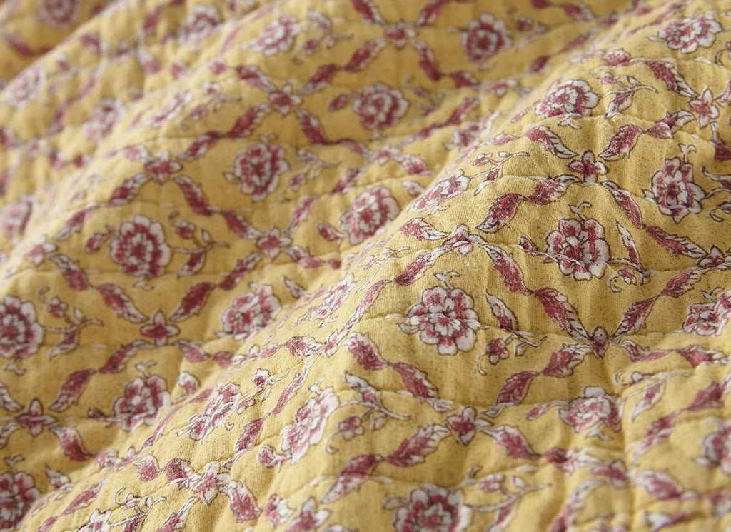5-Piece Floral Patchwork Reversible 100% Cotton Quilted Daybed Set K9728
