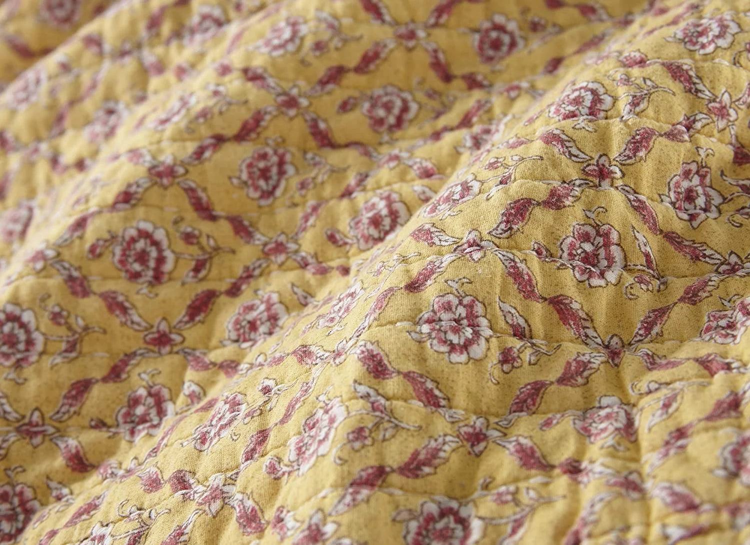 5-Piece Floral Patchwork Reversible 100% Cotton Quilted Daybed Set K9728