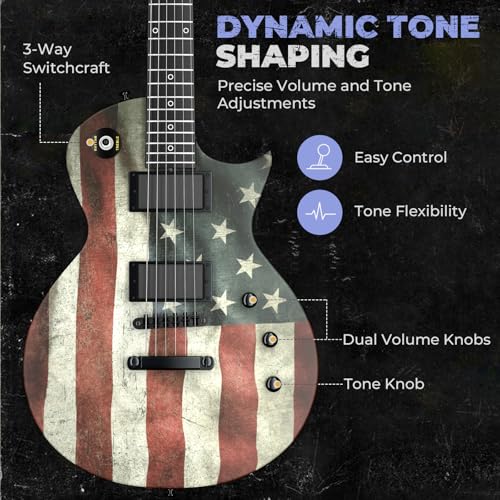 39" Solid Body Electric Guitar with Humbucker Pickups, Poplar Body, Mahogany Neck, 22 Frets, 6 String, Gig Bag, Matte, Camouflage N7967