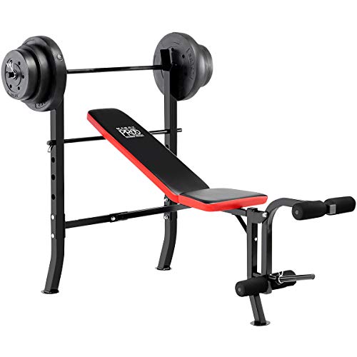 80lbs to 100 lbs Vinyl-Coated Weight Set with Weight Bench U607