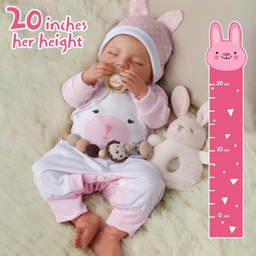20-Inch Realistic Newborn Vinyl Reborn Baby Doll H344