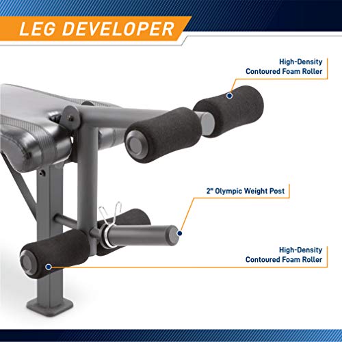 Olympic Weight Bench with Preacher Curl Pad and Leg Developer B488