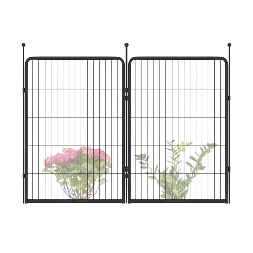 Black 40in x 36.0ft 16 Panels Metal Garden Fence Y24750
