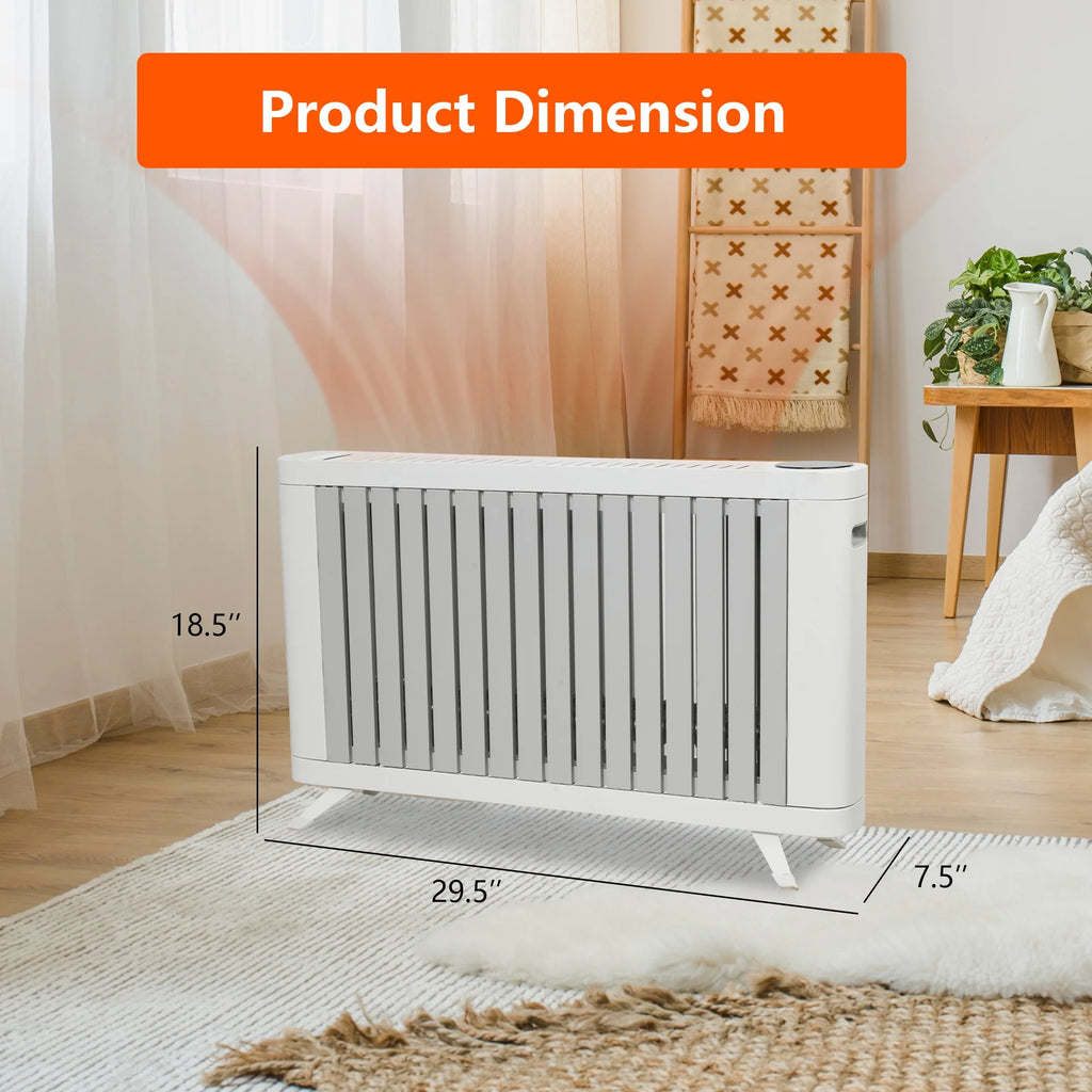 1500W Smart Radiator Space Heater with 3 Heating Modes, Adjustable Thermostat, 0-12h Timer I7434